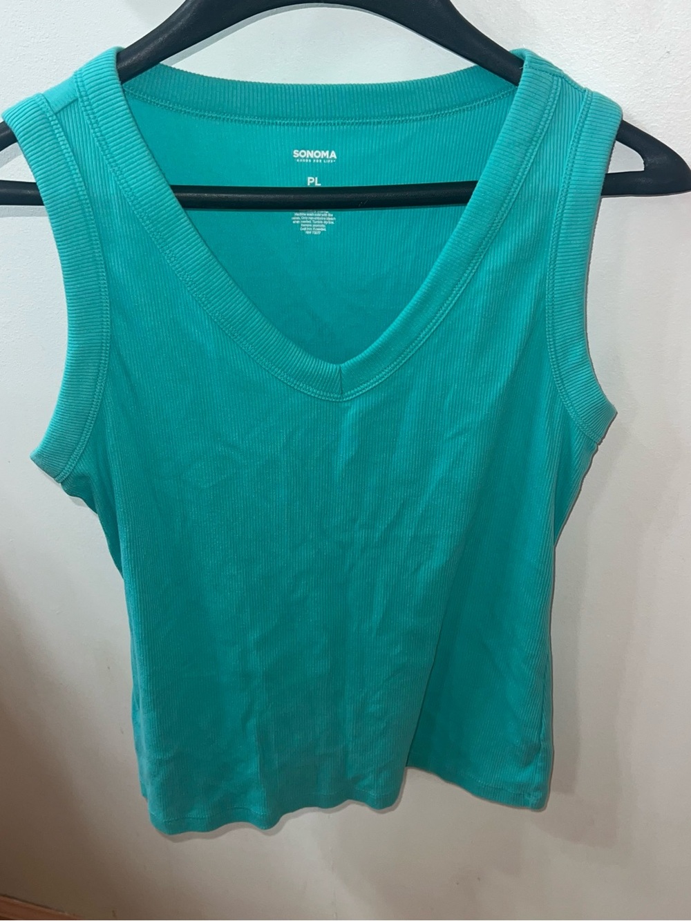 SONOMA Teal V-Neck Ribbed Tank Top